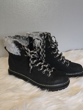 Women's Black Faux Fur-Liner Boots